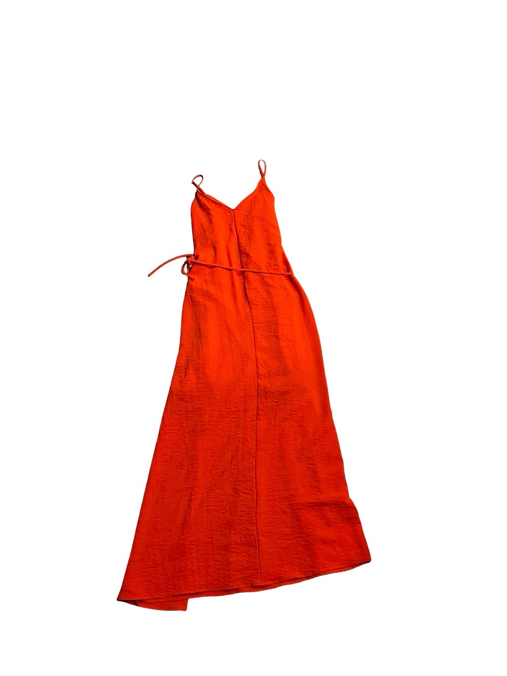 Gilli Size Small Orange Red Maxi Dress Spaghetti Strap Tie Waist Resort Vacation - Picture 2 of 4